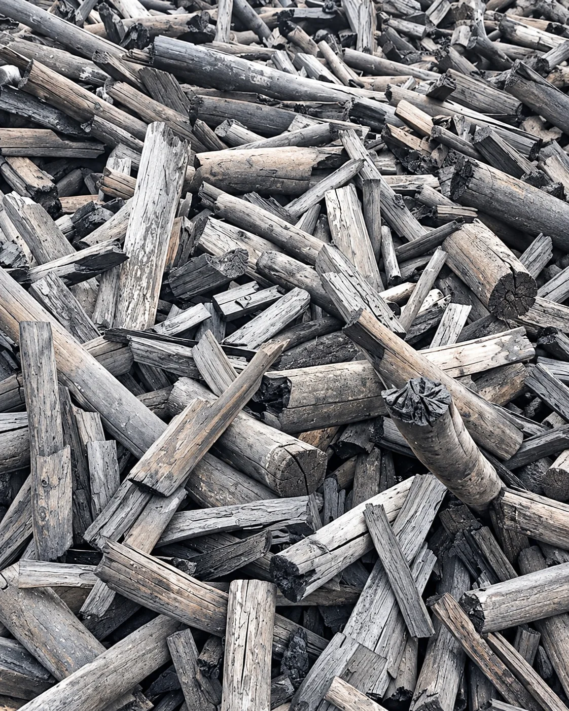 Textura e formatos do carvão vegetal
